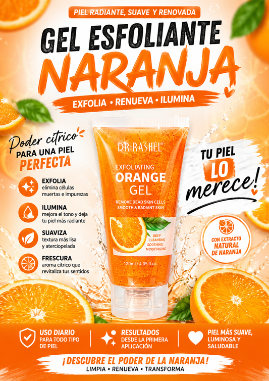 GEL EXFOLIANTE CON ENZIMA DE NARANJA Y VITAMINA C